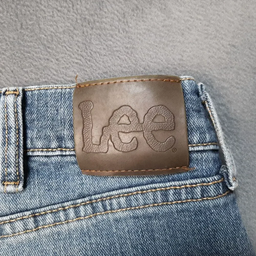 Lee Jeans Mens 34x32 Blue Denim Casual Medium Wash Straight Leg Regular Fit